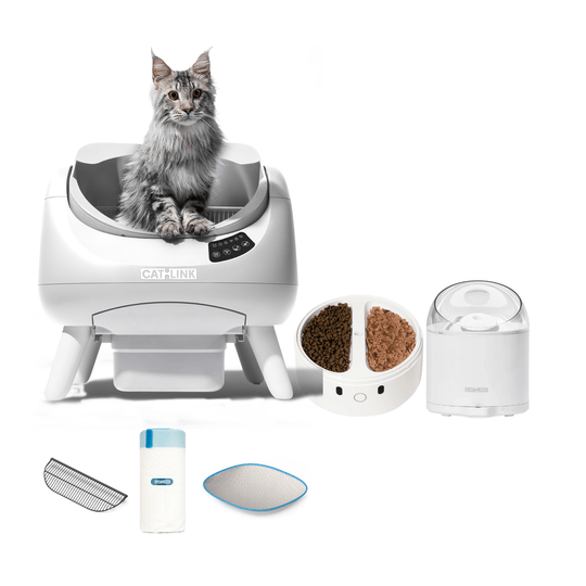 Litter Box, Feeder & Water Fountain Complete Set - Catlink EU
