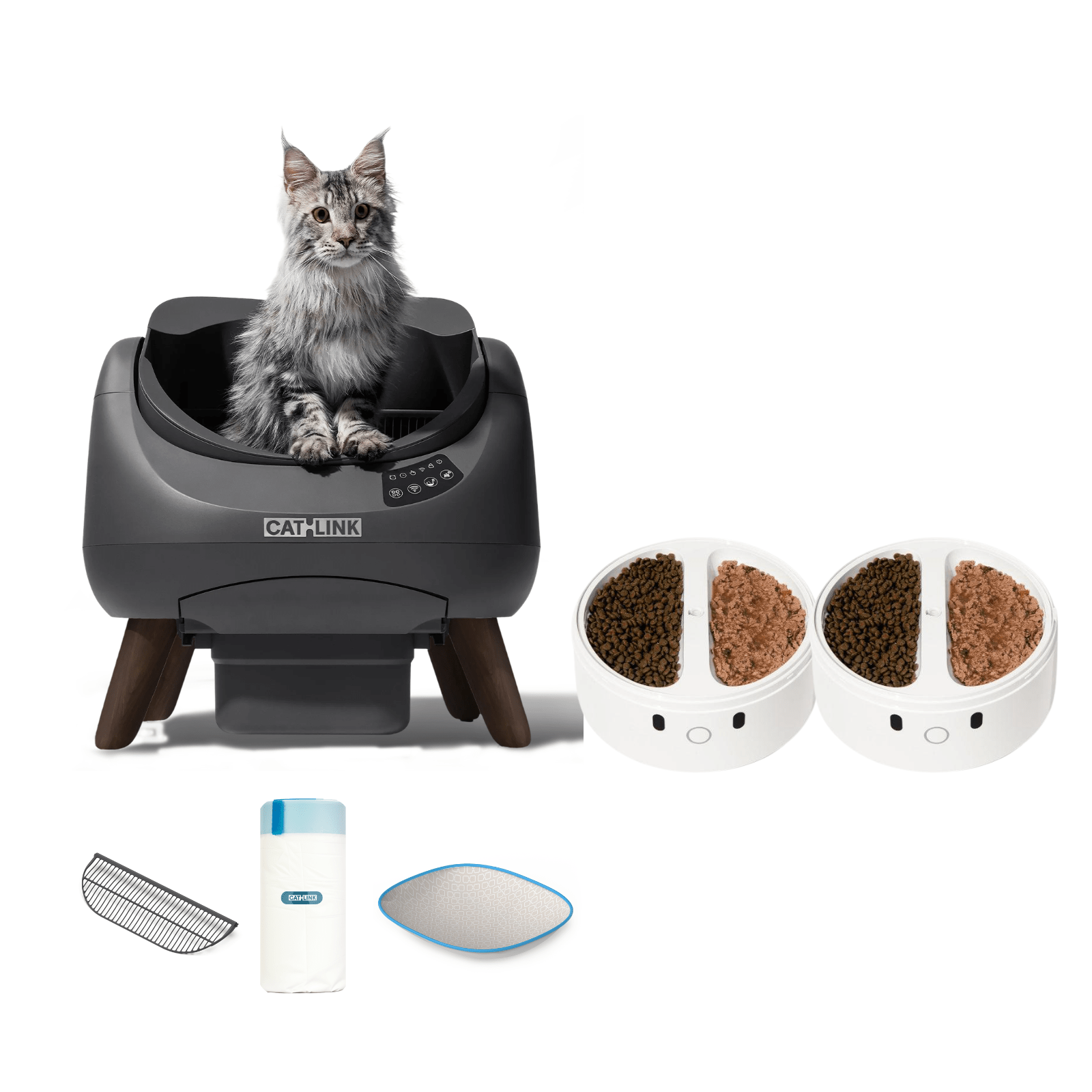 Litter Box, Feeder & Water Fountain Complete Set - Catlink EU