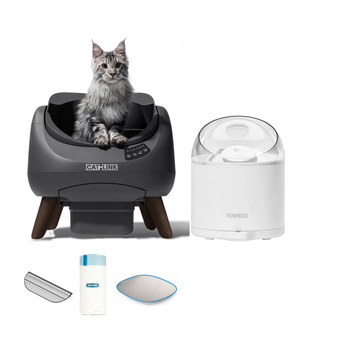 Litter Box, Feeder & Water Fountain Complete Set - Catlink EU
