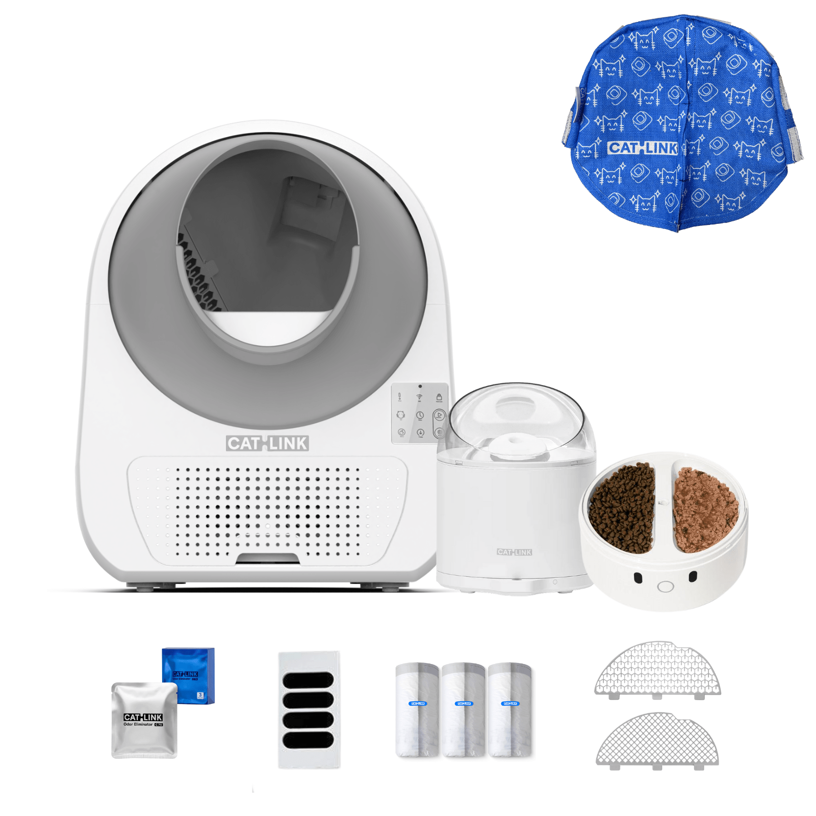Litter Box, Feeder & Water Fountain Complete Set - Catlink EU