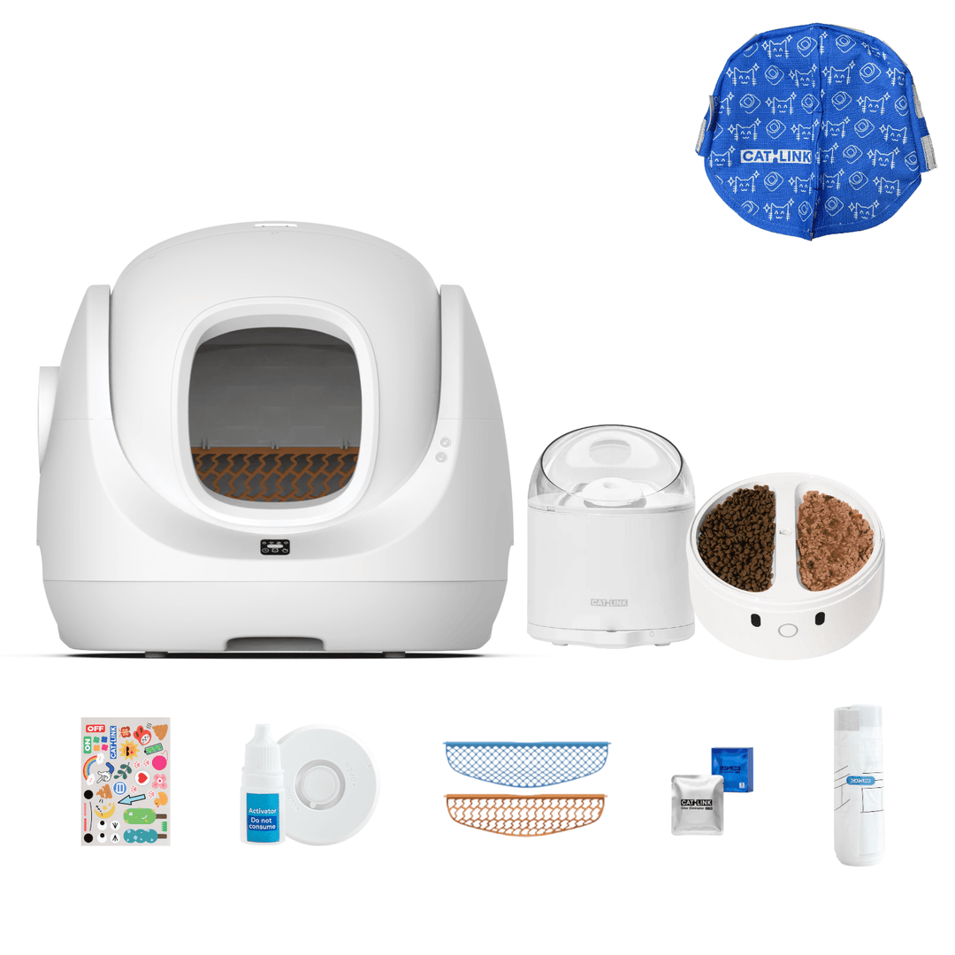 Litter Box, Feeder & Water Fountain Complete Set - Catlink EU