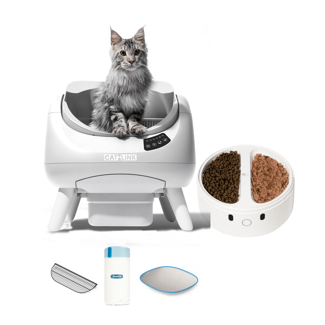 Litter Box, Feeder & Water Fountain Complete Set - Catlink EU