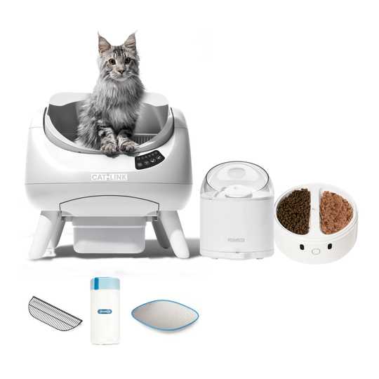 Litter Box, Feeder & Water Fountain Complete Set - Catlink EU