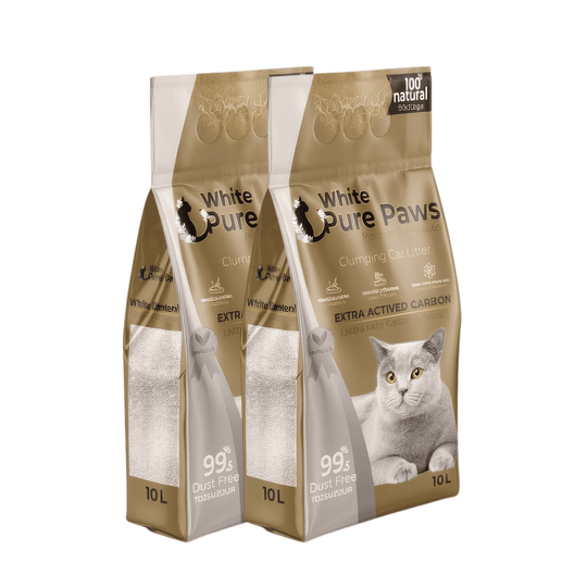 White Pure Paws Premium Bentonite Cat Litter – 99.5% Dust-Free & Strong Clumping - Catlink EU