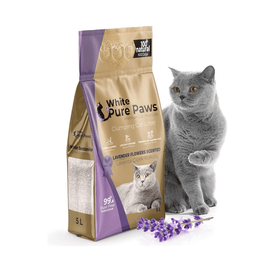 White Pure Paws Premium Bentonite Cat Litter – 99.5% Dust-Free & Strong Clumping - Catlink EU