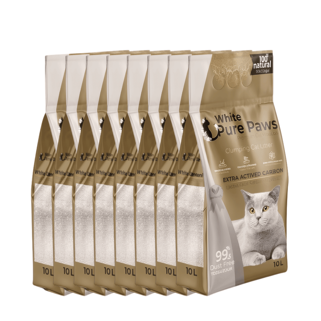 White Pure Paws Premium Bentonite Cat Litter – 99.5% Dust-Free & Strong Clumping - Catlink EU