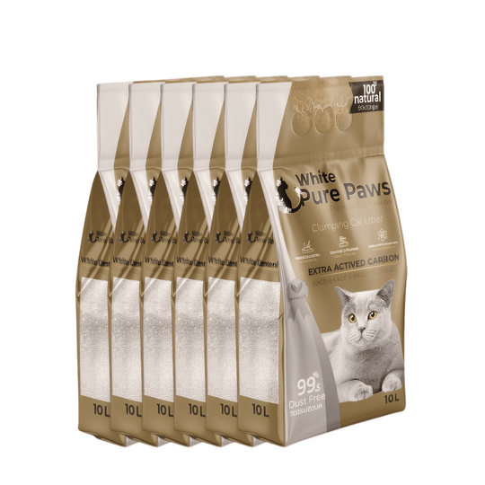 White Pure Paws Premium Bentonite Cat Litter – 99.5% Dust-Free & Strong Clumping - Catlink EU
