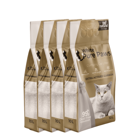 White Pure Paws Premium Bentonite Cat Litter – 99.5% Dust-Free & Strong Clumping - Catlink EU