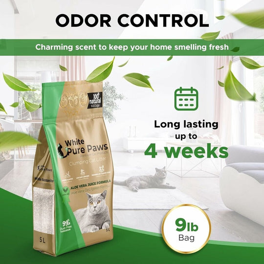 White Pure Paws Premium Bentonite Cat Litter – 99.5% Dust-Free & Strong Clumping - Catlink EU