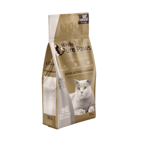 White Pure Paws Premium Bentonite Cat Litter – 99.5% Dust-Free & Strong Clumping - Catlink EU