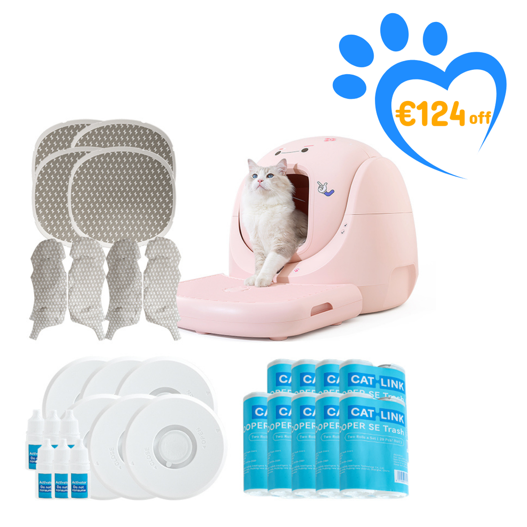 Catlink Baymax (White/ Pink) Self-Cleaning Litter Box