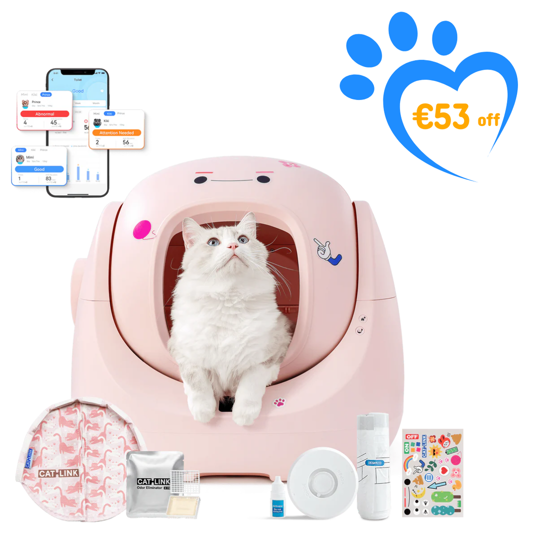 Catlink Baymax (White/ Pink) Self-Cleaning Litter Box